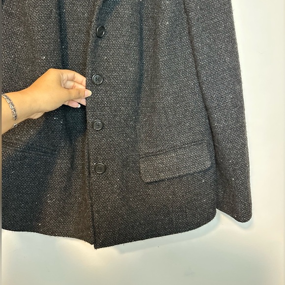 Lauren Ralph Lauren Women's Medium Gray Button Down Wool Blend Blazer Sz 16W - Picture 3 of 9